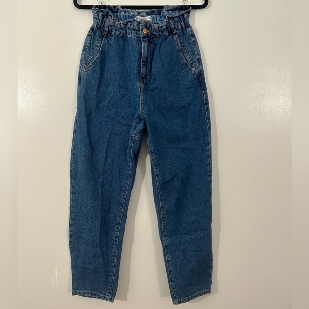 Zara High Waist PaperBag Baggy Jeans 💙👖